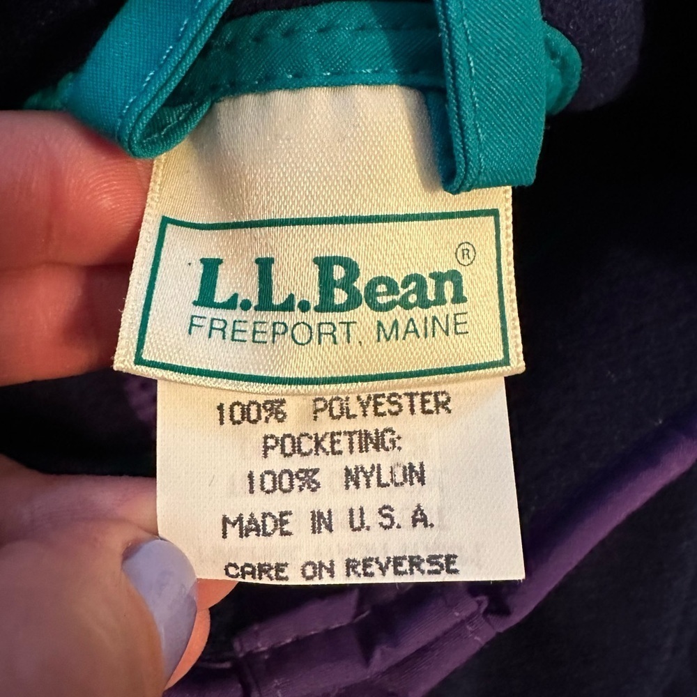 Vintage 1994 LL Bean NWT Kids Polartec Fleece Jacket S Girls Navy Blue Purple - Picture 7 of 10